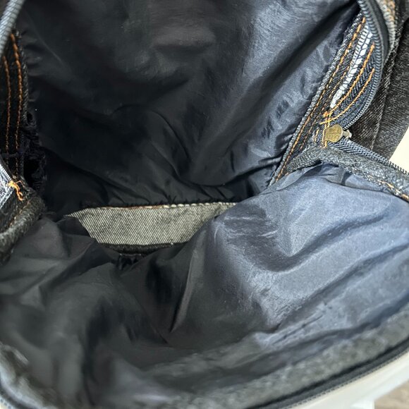 1990's Black Acid Wash Floral Embroidered Back Pack - Picture 6 of 7